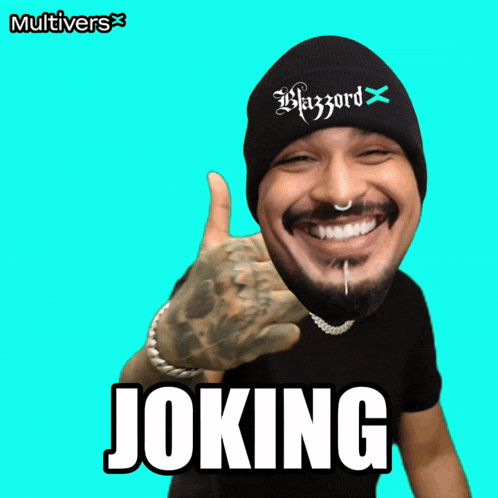a man wearing a beanie with the word hazzard on it giving a thumbs up