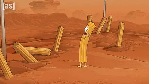 a cartoon drawing of a spaghetti character with the letters a and s visible