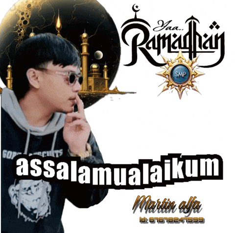 a picture of a man with his finger on his lips and the words assalamualaikum
