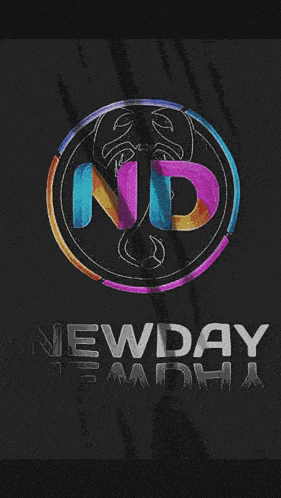 a black background with a colorful logo that says new day