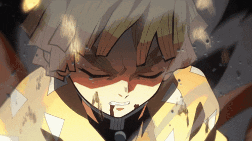 a close up of a person 's face with blood coming out of it