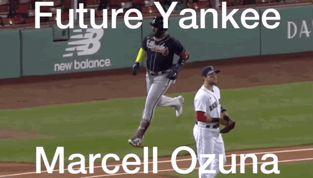 a picture of a baseball game with the name marcel ozuna on the bottom