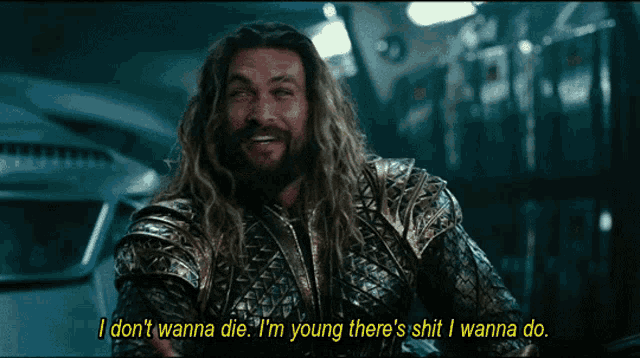 a man with long hair and a beard says i don t wanna die