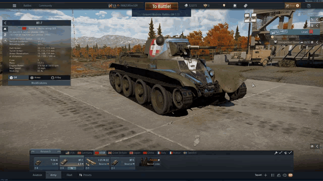 a screenshot of a video game that says to battle on the top right