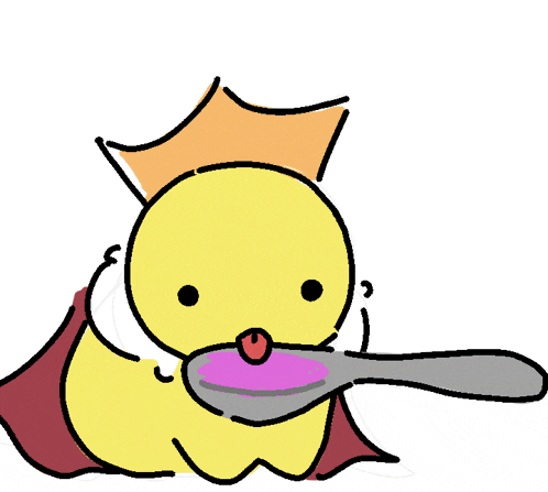 a cartoon drawing of a yellow circle with a red cape and a crown