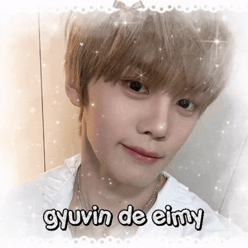 a picture of a boy with the name gyuvin de eimy written on it