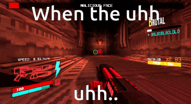 a screenshot of a video game with the words when the uhh uhh