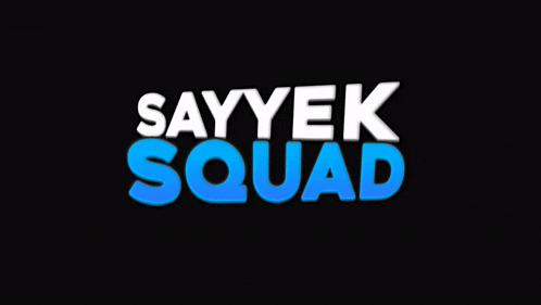 the sayyek squad logo is blue and white