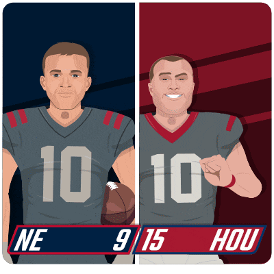 a cartoon of two football players with the number 10 on their shirts