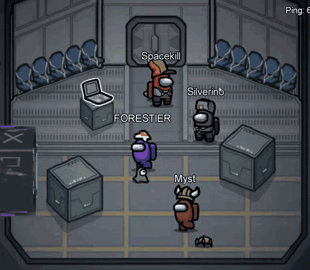 among us game with spacekill forestier and mystery
