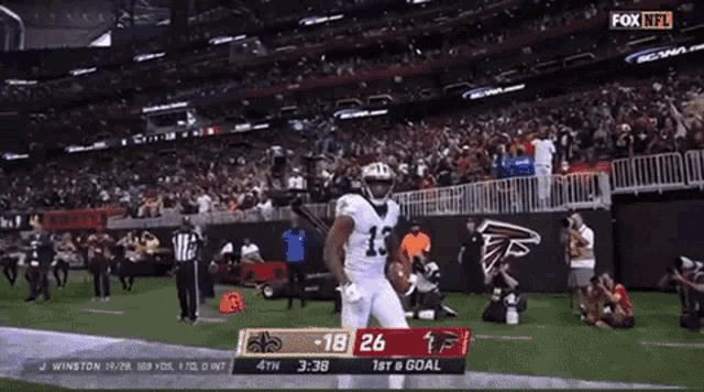 a football game is being shown on the fox nfl network