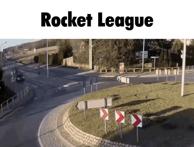 a picture of a roundabout with the words rocket league written above it