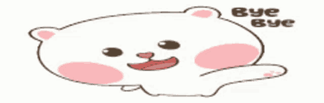 a cartoon of a bear saying `` bye bye ''