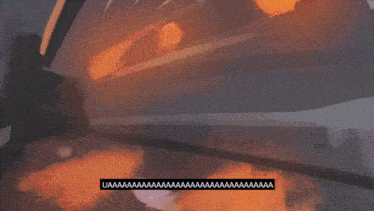 a cartoon of a shirtless man screaming with uaa written below him