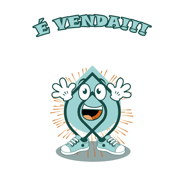 a cartoon drawing of a water drop with the words e venda !!! behind it