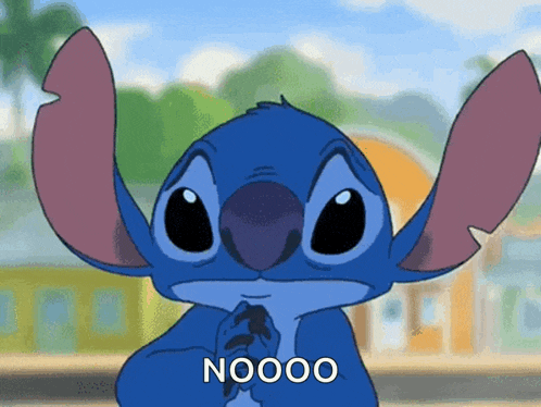 stitch from disney 's lilo and stitch says nooo