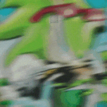 a green sonic the hedgehog wearing sunglasses and holding a sword
