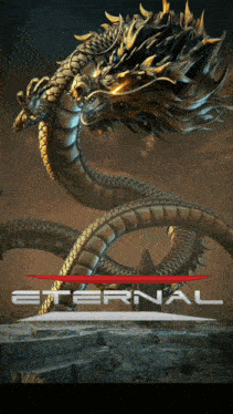 a poster for eternal with a dragon on the cover