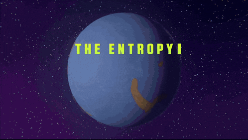 a cartoon globe with the words the entropy code on it
