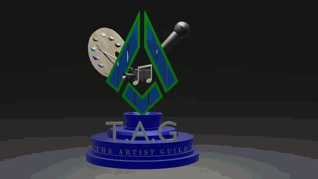 a 3d rendering of a trophy for the tag artist