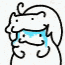 a cartoon of a cat crying with tears coming out of its eyes .