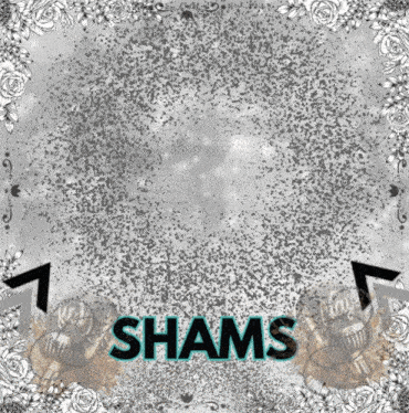 shams is written on a gray background with flowers