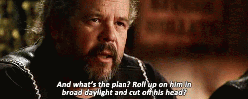 Sons Of Anarchy GIF - Sons Of Anarchy Whats The Plan Cut Off His Head GIFs