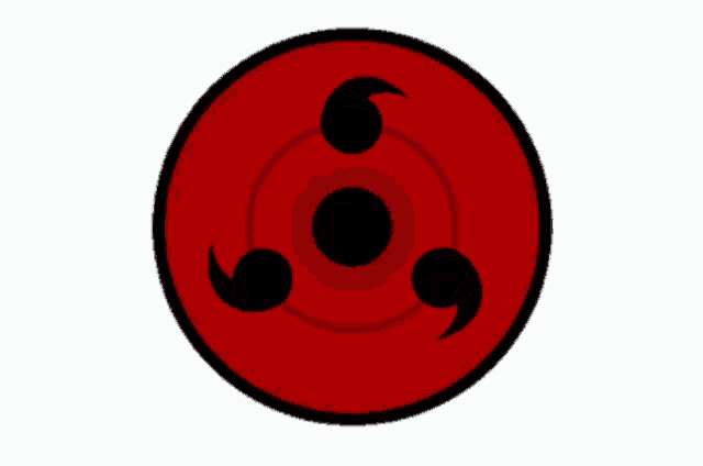 a red and black circle with a black center