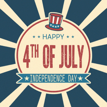 a happy 4th of july independence day sign with an uncle sam hat