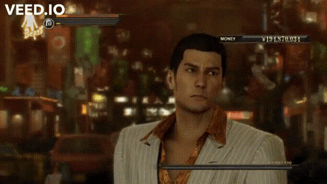 a man is standing in front of a screen that says money on it