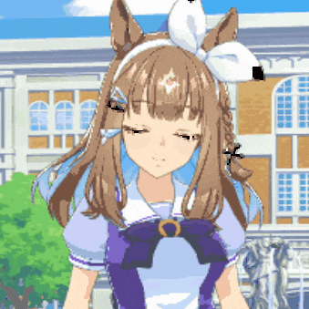 a pixel art drawing of a girl with a bow in her hair