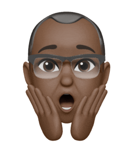 an emoji of a man with glasses and a surprised face