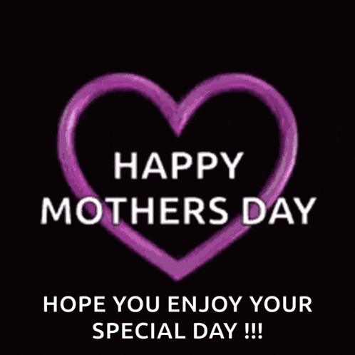 a purple heart with the words happy mothers day hope you enjoy your special day written on it