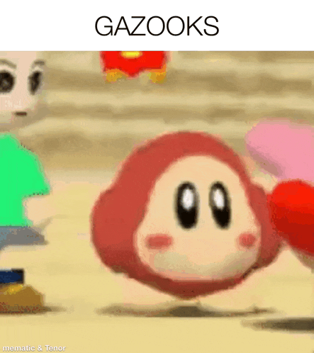 a picture of a cartoon character with the words gazook written above it
