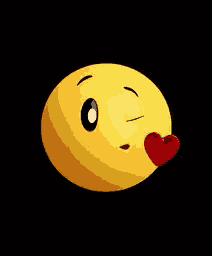 a yellow smiley face with a red heart coming out of it