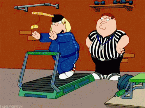 Chris Running On The Treadmill - Family Guy GIF - Rletter GIFs