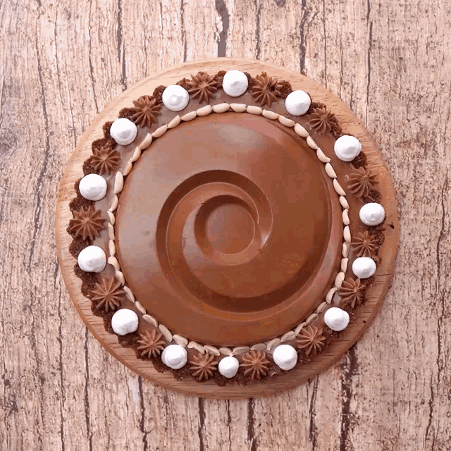 a chocolate cake with a swirl in the middle