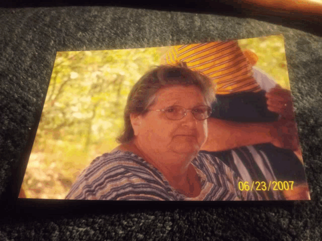 a photo of an elderly woman taken on june 23, 2007