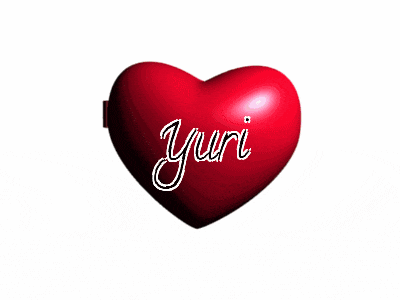 a couple of hearts with yuri written on the bottom