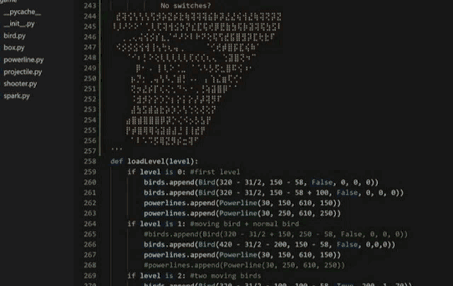 a screenshot of a program that says no switches at the top
