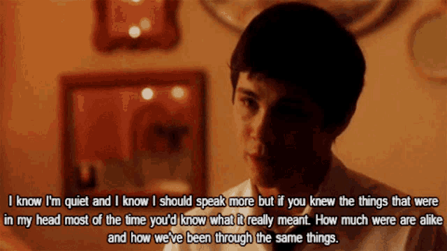 a quote from a movie says i know i m quiet and i know i should speak more