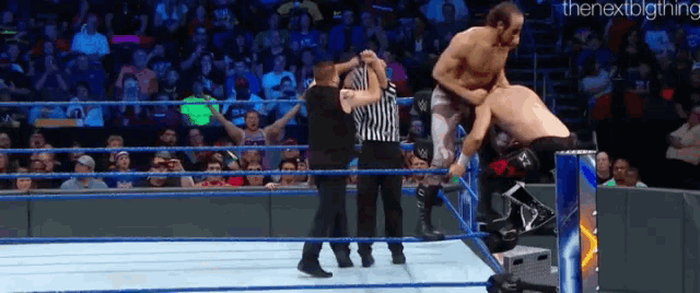 a wrestling match is underway with the nextbigthing written on the bottom right