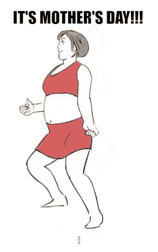 a cartoon of a woman riding a child on her back .