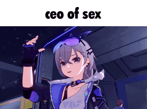 a cartoon character with the words ceo of sex above her