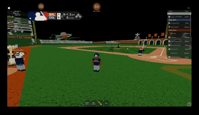 a baseball game is being played on a computer