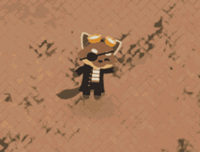 a cartoon of a cat wearing sunglasses and a striped jacket