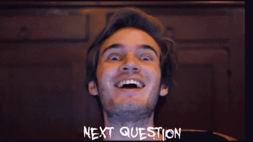 a close up of a man 's face with the words next question written above it