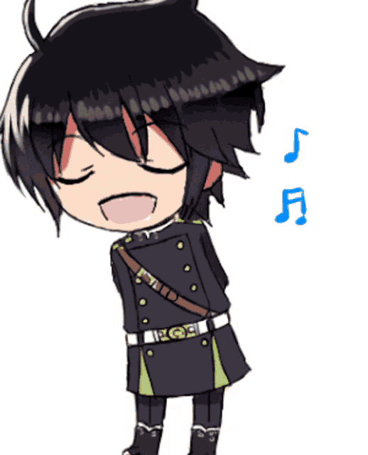 a cartoon drawing of a person with their eyes closed and a music note behind them