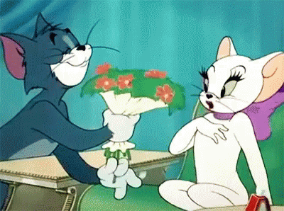 توم وجيري كارتون باقة ورد GIF - Tomandjerry Tom Jerry GIFs