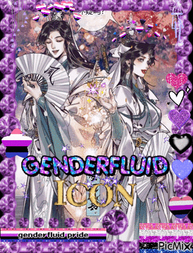 a picture of a man and a woman with the words genderfluid icon on the bottom